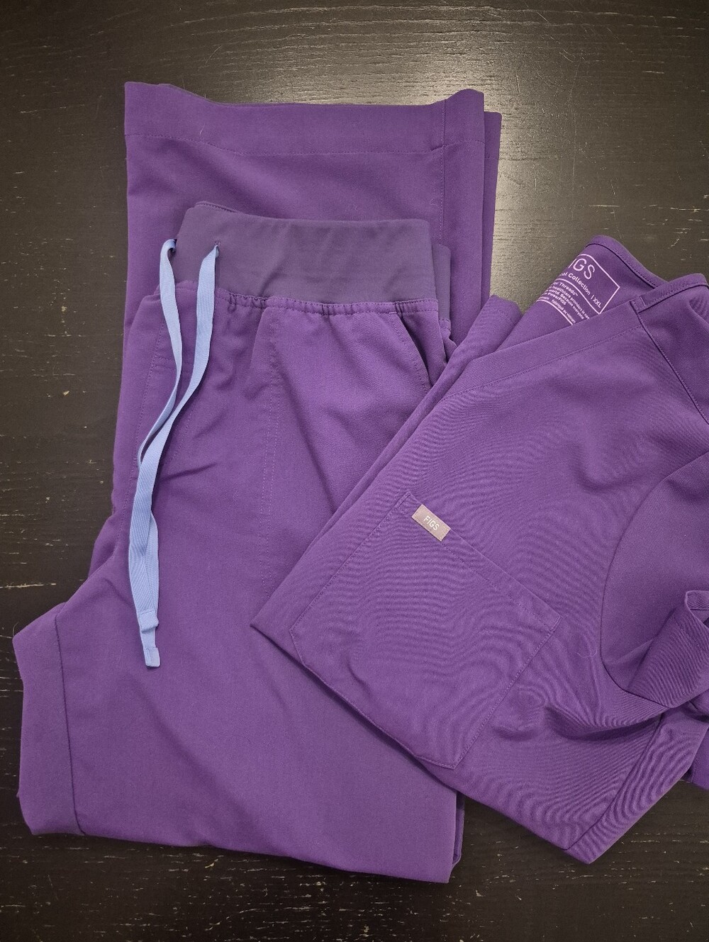 FIGS Scrub Set in Digital Grape XXL Top/ XL Pant